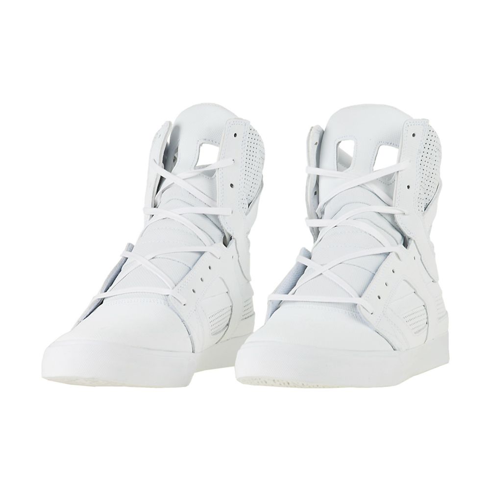 Baskets Montantes Supra SkyTop II Blanche Tuf White Homme | OHI-34415861